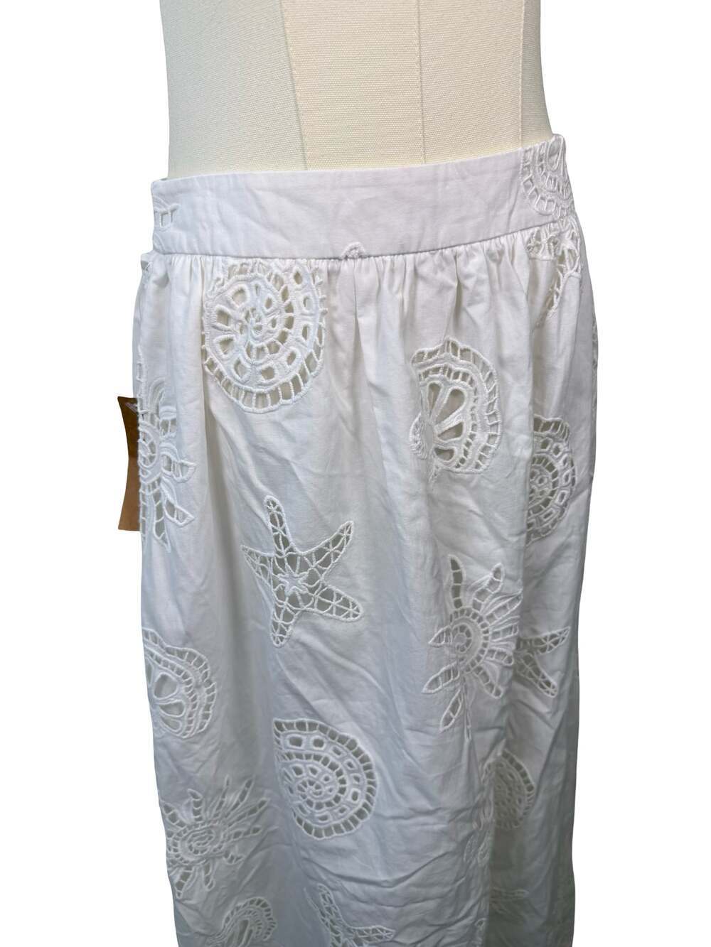 o.p.t Kourt White Embroidered Seashell Maxi Skirt Set size 6